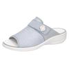 Pantolette WALDLÄUFER "HERIA", Damen, Gr. 5,5 (38,5), blau (hellblau), Textil, Nubukleder, metallic, klassisch, Schuhe, Bequemschuh, Hausschuh, Sommerschuh in Komfortweite H=sehr weit