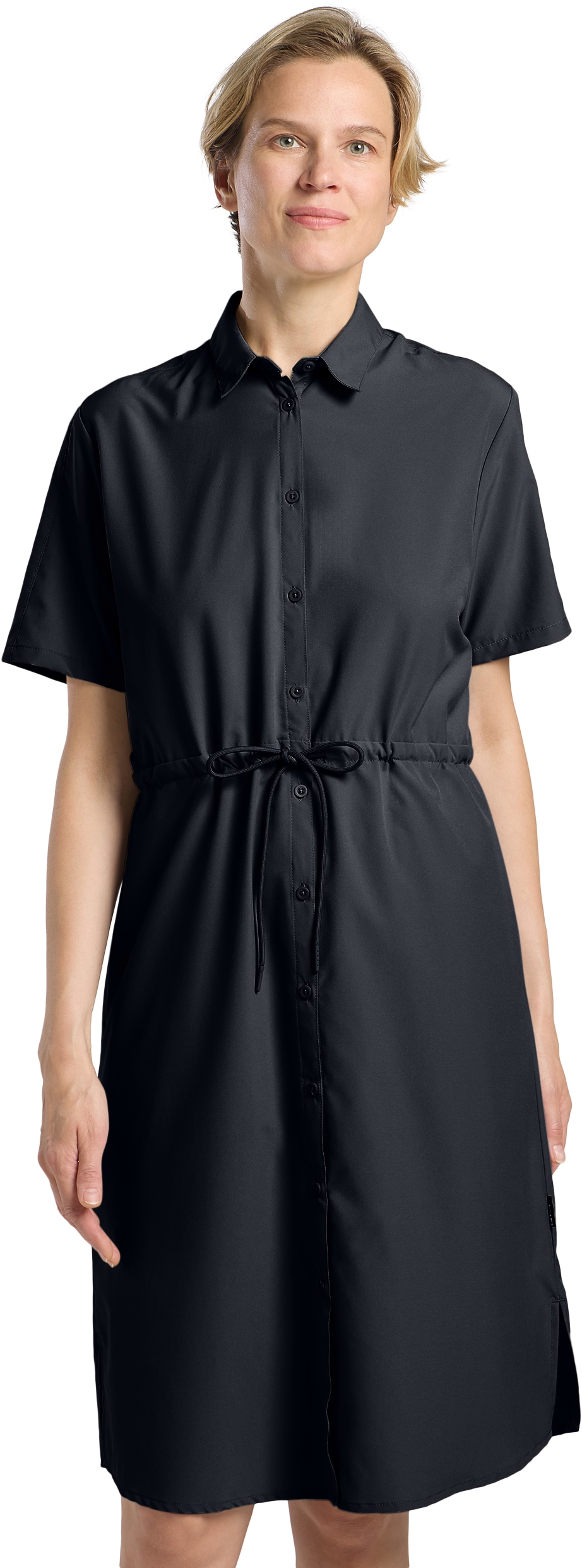 Sommerkleid JACK WOLFSKIN "WAIMEA DRESS W", Damen, Gr. M, N-Gr, blau (schwarz navy), Obermaterial: 100% Polyester, Kleider Image