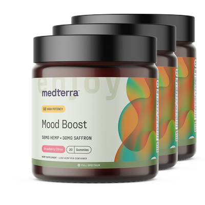 Mood Boosting Full Spectrum Hemp Gummies, Strawberry Citrus, 58mg, 60 Count by Medterra