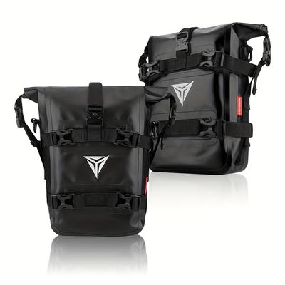 TEMU Adjustable Strap 8l Motorcycle Bumper Bag - Durable Pvc, Army Green/black, For R1200gs, R1250gs, For Dl650, V-, For , Cb500x - Versatile Crash Bar Pack With Tool Compartments Image