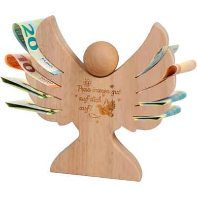 TEMU Lamek Wooden With Engraving For Baptism Guardian Communion Boys Wooden Baptism Gift Money Gift Boys Wooden Figures Good Luck Gift Guest Gift Image