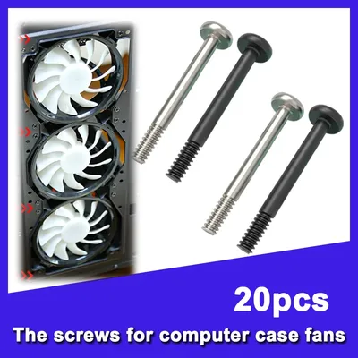 20PCS Computer Case Fan Long Screw Radiator PC Fan Screws Computer Cooling Chassis Fan Components Screw