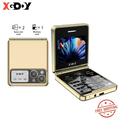 2025 XGODY S200, Mini-Klapptelefon, 2,4-Zoll-Smartphone, Dual-SIM, 2G, faltbare Mobiltelefone, Original-Handys, tragbar, große Taste