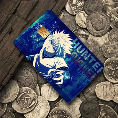 Hunter X Hunter Aufkleber, 4 Stück, PVC-Kreditkarten-Hautaufkleber, abnehmbare, selbstklebende Schutzfolie Image
