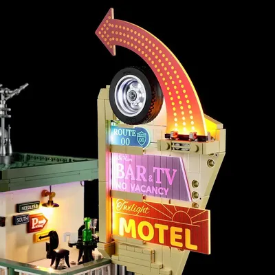 Motel City Lighting House Gebäude-Sets, Apartment Store-Modell, modulare Bausteine, Geschenk für Image