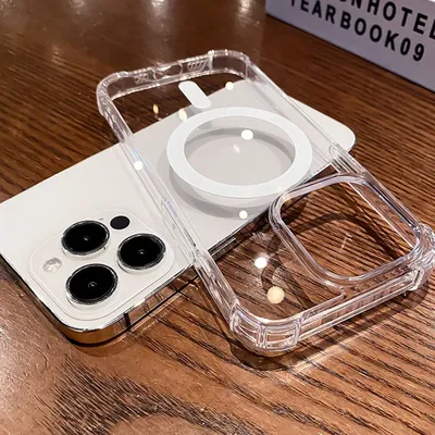 Transparente stoß feste magnetische Handy hüllen für For Apple iPhone 16 15 14 13 12 11 Pro Max für For Magsafe Wireless Charging Back Cover
