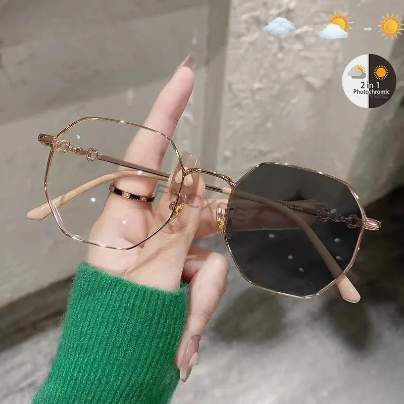 Photochrome Anti Strahlung Gläser Frauen Männer Sonnenbrille Brillen Rahmen Übergang Brillen Computer Brillen Image