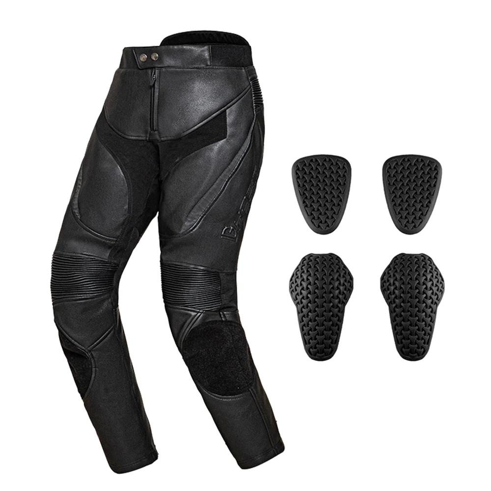 Motorrad hose Pu Leder Pantalon Moto Männer Pantalon Motocross schwarz Pantalon Moto Para Hombre CE Protector Motocross Hose Image