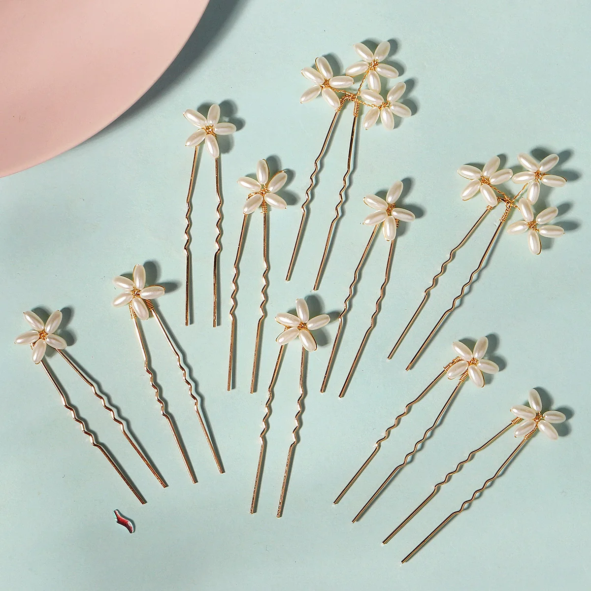 10PK/Set Mode Perle Blume Haarnadel Exquisite Täglichen Haarnadel Kopfschmuck Für Frauen Braut Hochzeit Schmuck Haar Zubehör Image