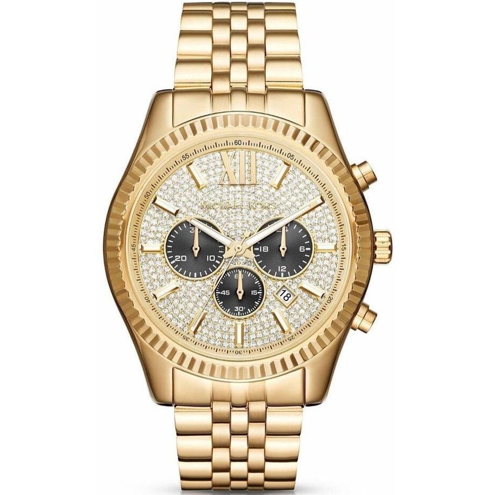 Michael Kors MK8494 Lexington Gold Pave Mens Watch Stainless Steel - One Size | Michael Kors Sale | Discount Designer Brands
