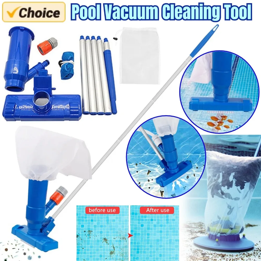 Tête de brosse d'aspirateur de piscine avec sac en filet, outils de livres de piscine, aspirateur de livres, tête d'aspiration pour piscines