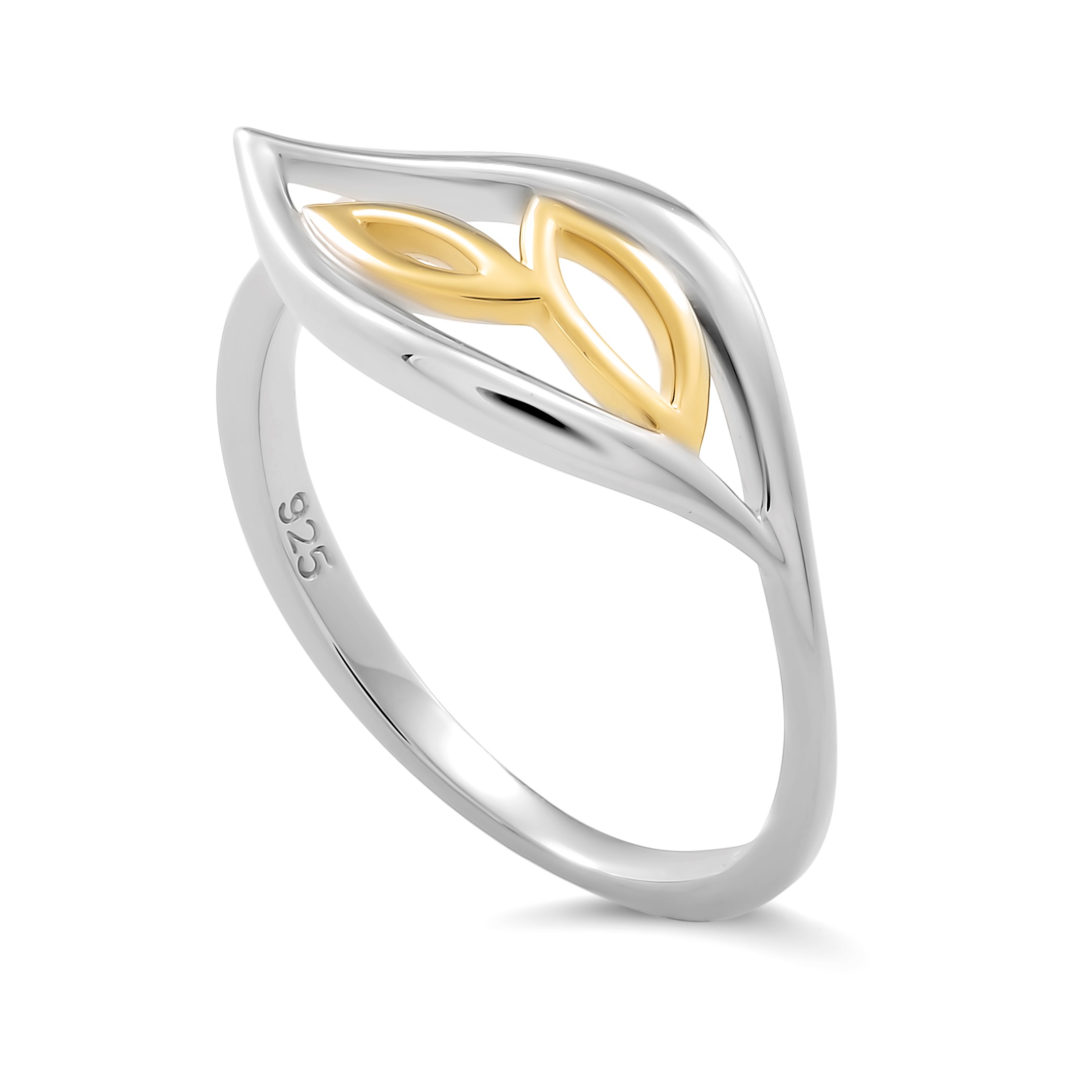 Orphelia 'Charlotte' Damen-Ring aus 925er Sterlingsilber – Silber/Gold ZR-7523