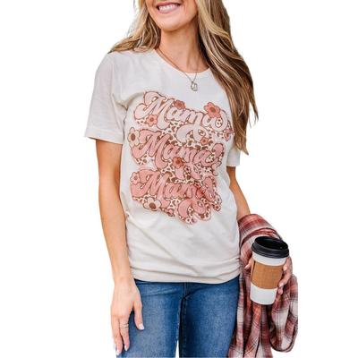 Azura Exchange Damen-T-Shirt mit Grafik und Leopardenmuster in Weiß Image