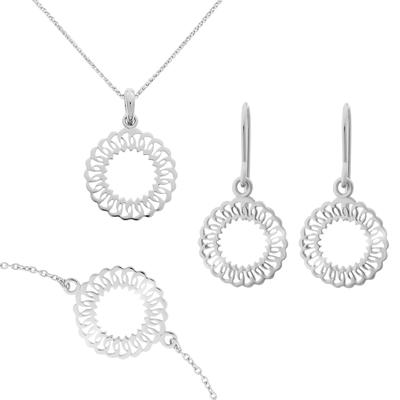 Orphelia 'Amada' Damen-Set aus 925er Sterlingsilber: Armband + Ohrringe + Halskette – Silber SET-7075 Image