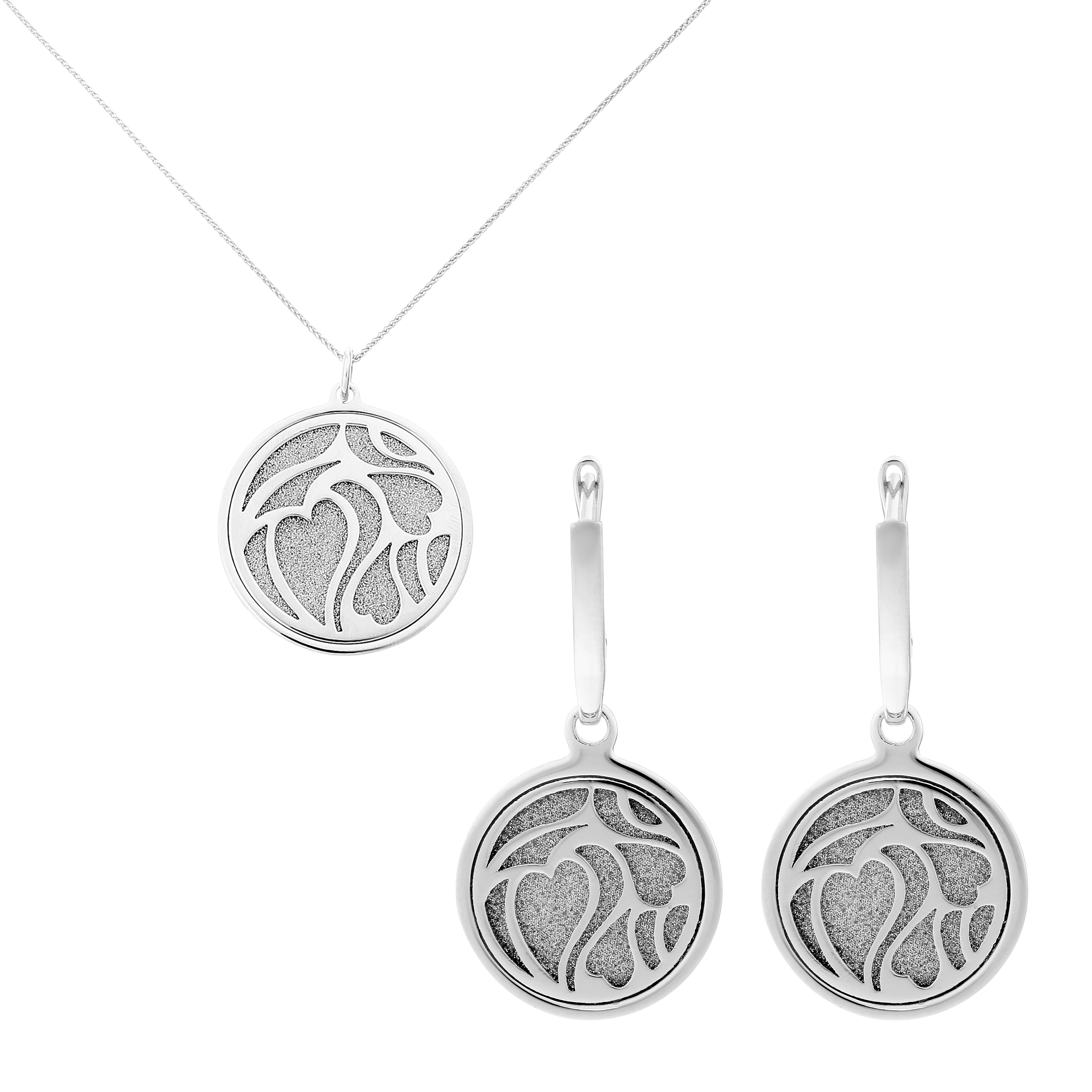 Orphelia 'Anabel' Damen 925 Sterling Silber Set: Kettenanhänger + Ohrringe - Silber SET-7097 Image