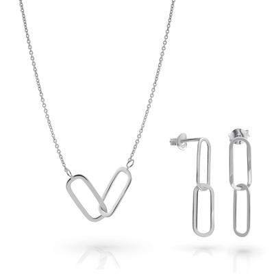 Orphelia 'Rose' Damen-Set aus 925er Sterlingsilber: Halskette + Ohrringe – Silber SET-7561 Image