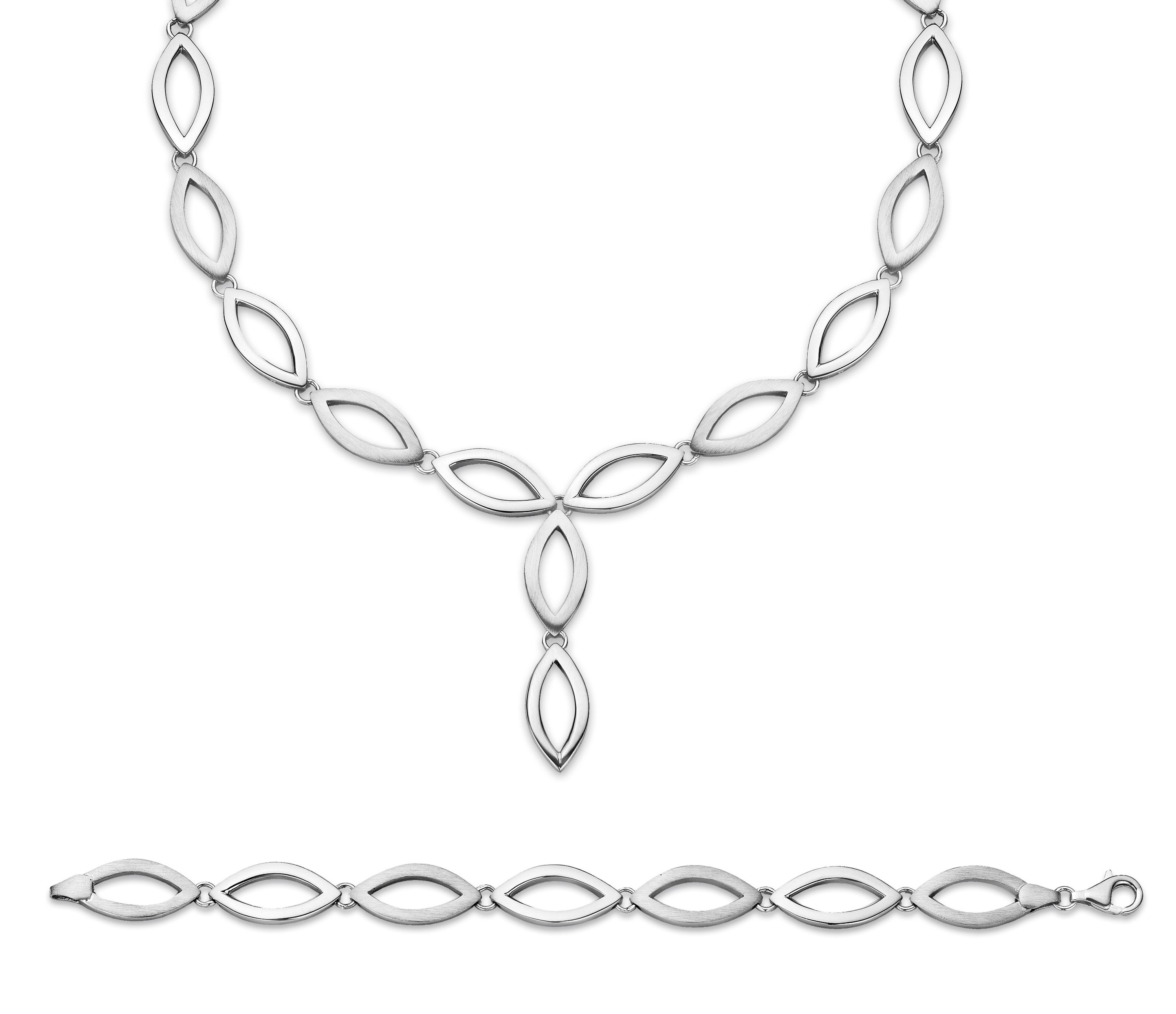 Orphelia Damen 925 Sterling Silber Set: Kette + Armband - Silber SET-039 Image