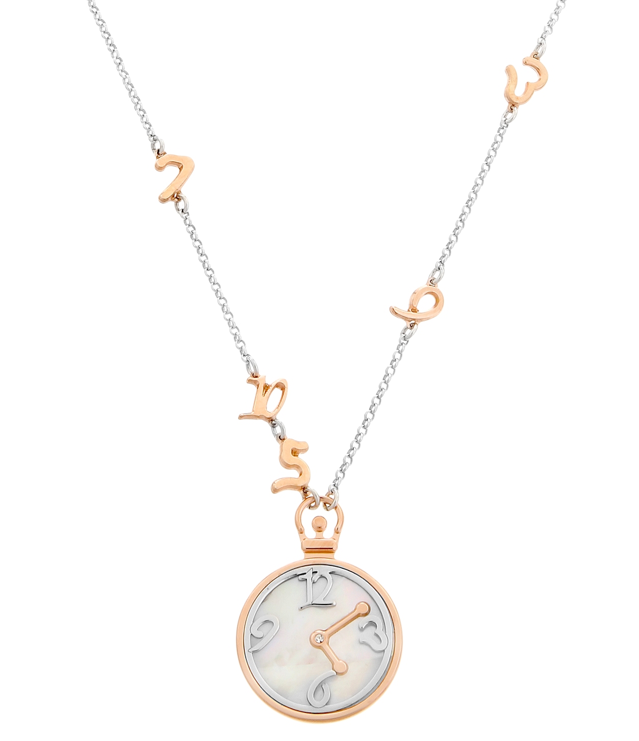 Orphelia Damen 925 Sterling Silber Halskette - Silber/Rosé ZK-7174/1