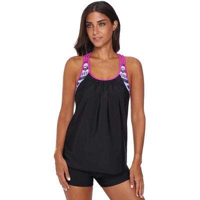 Azura Exchange Damen-Tankini-Badeanzug mit geometrischem Muster und Shorts Image