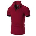 Per uomo Polo Maglia da golf Casuale Sportivo Classico Manica Corta Essenziale Blocco di colori Cervo Bottoni Davanti Estate Primavera Vestibilità regolare Marrone Scuro Grigio scuro Nero Bianco