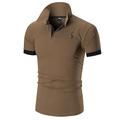 Per uomo Polo Maglia da golf Casuale Sportivo Classico Manica Corta Essenziale Blocco di colori Cervo Bottoni Davanti Estate Primavera Vestibilità regolare Marrone Scuro Grigio scuro Nero Bianco