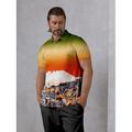 Per uomo Polo da golf Arancione Manica Corta Top Abbigliamento da golf Abbigliamento Abiti Abbigliamento