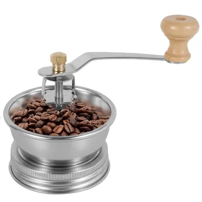 Manual Espresso Grinder Stainless Steel Coffee Grinder Lid Attachme Detachable Hand Coffee Bean