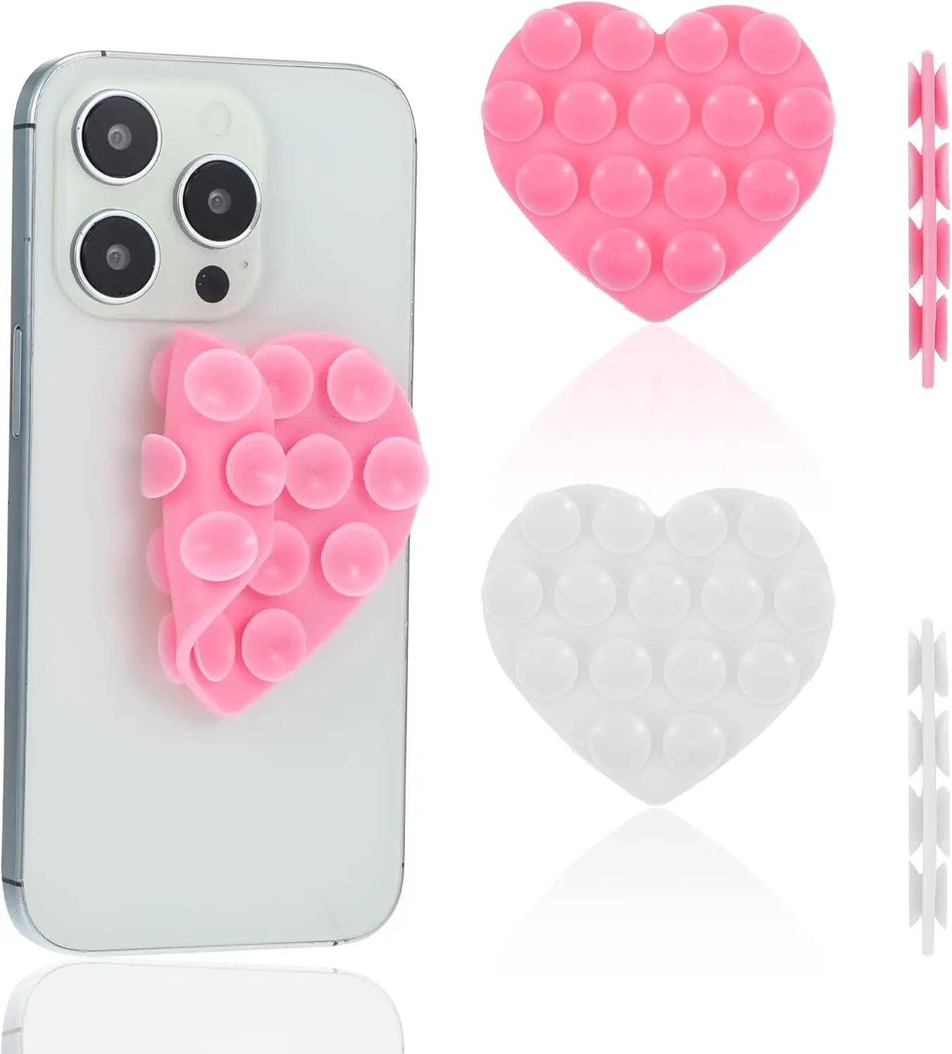 Double-Sided Suction Cup Phone Mount, Silicone Suction Phone Case Adhesive Sticky Phone Grip Hands-Free Phone Grip Phone Stand