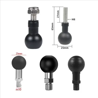 Aluminum 17mm 25mm Ball Head Adapter to M6 M8 M10 Screw for RAM Garmin Mount Motorcycle Phone Holder
