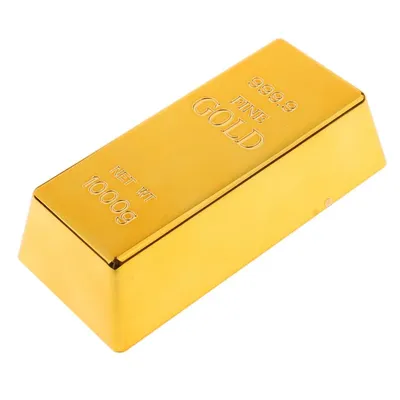 Fake Fine Gold Bullion Bar Paper Weight Door Stop 6'' Prop Polished