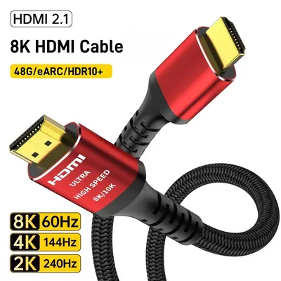 MIZIQIER 4K 8K HDMI Cables，48Gbps Ultra High Speed Cords(8K60Hz 4K120Hz) eARC HDR Compatible for