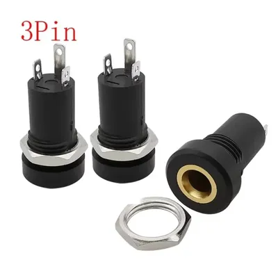 3Pin 3.5mm Audio Jack Socket 3/4 Pole Stereo Solder Panel Mount 3.5 mm Headphone Female Socket