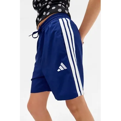 adidas Blue 3-Stripes Woven Shorts - Blue L at Urban Outfitters