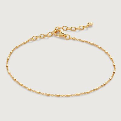 Gold Barrel Station Chain Bracelet
