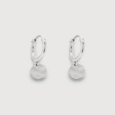 Sterling Silver Siren Muse Disc Mini Huggie Earrings
