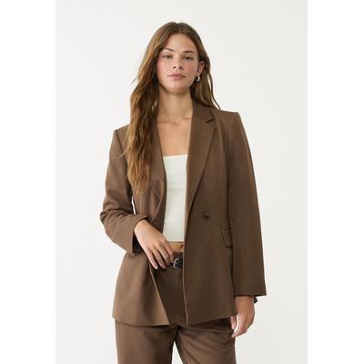 Stradivarius Slim fit double-breasted blazer Brown M