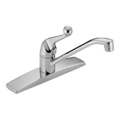 Delta Faucet 100LF-WF Classic 1.8 GPM Chrome Finish Single-Handle Deck-Mount Kitchen Faucet with 8" Centers and 8" Swing Spout