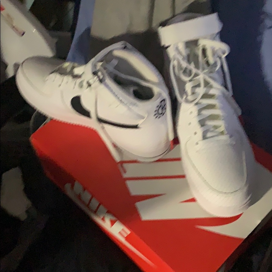 Nike Shoes | White & Black Nike Air High Tops | Color: Black/White | Size: 10