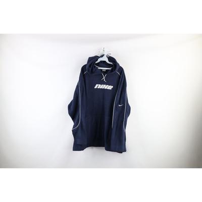 Nike Shirts | Vintage Nike Mens 2xl Faded Spell Out Travis Scott Mini Swoosh Fleece Hoodie | Color: Blue | Size: 2xl