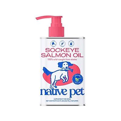 Native Pet Sockeye Salmon Flavored Oil Skin & Coat Health Liquid Supplement for Dogs & Cats, 8-fl oz bottle