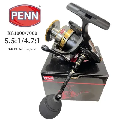 PENN Fishing Reel with 13+1 Bearings and 4.7:1/5.5:1 Gear Ratio, Efficient and Smooth Rotating Scroll，Gift PE Fishing Line
