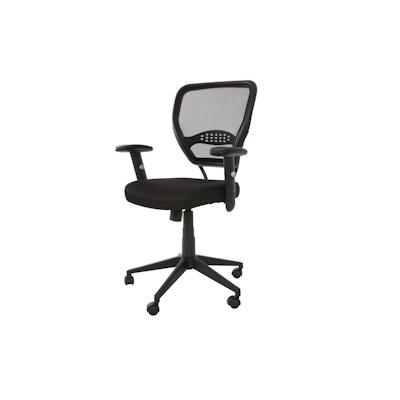 Mendler Profi-Bürostuhl Seattle, Chefsessel Drehstuhl, 150kg belastbar, Stoff/Textil ~ schwarz mit Armlehnen Image
