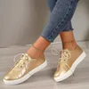 Sommer Weiß Frauen Schuhe Mode Runde Kappe Plattform Schuhe Plus Größe Casual Sneakers Lace Up