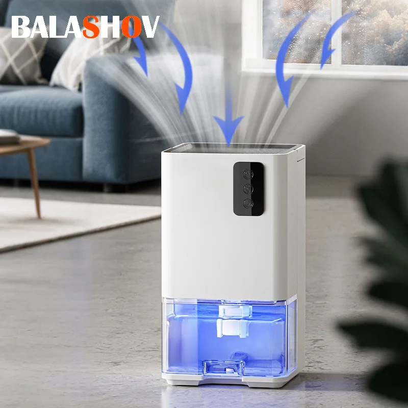 Tragbarer Luftentfeuchter für Heimbüro und Wohnmobile, beseitigt feuchte Schimmel und Feuchtigkeit, einfach zu bedienen und energieeffizient, EU/US-Stecker Image