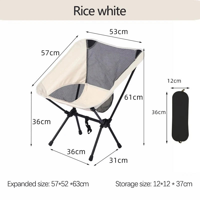 Outdoor Camping Tragbare Falten Mond Stuhl Camping Angeln Stuhl Freizeit Strand Stuhl Dicke Stahl Rohr Lager 100KG Image
