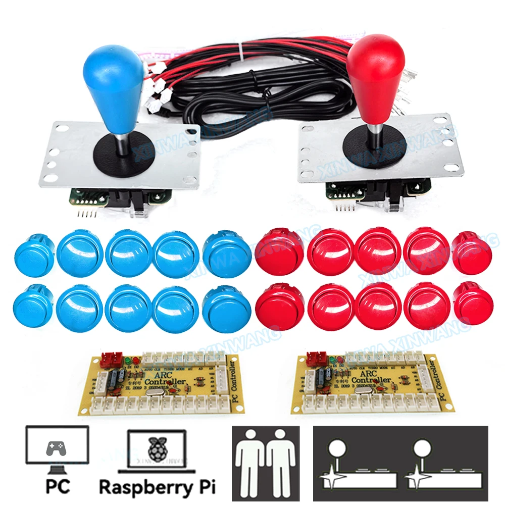 Arcade Joystick Kopie SANWA Spiel Maschine Stick Konsole DIY Kit Push Tasten Für PC Raspberry Pi Null Verzögerung USB Board Controller Image