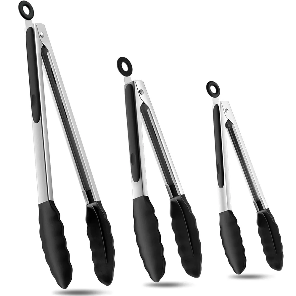 Silikon Grill Grill zange Küche Kochen Salat brot Servier zange Antihaft-Grill clip Klemme Edelstahl Werkzeuge Gadgets