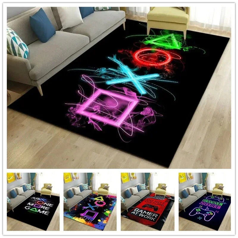 Cartoon Gamer Game Controller Teppich Für Wohnzimmer Nicht slip Parlor Sofa Große Bereich Teppich Schlafzimmer Kind Spielen Zimmer Boden Matte Image