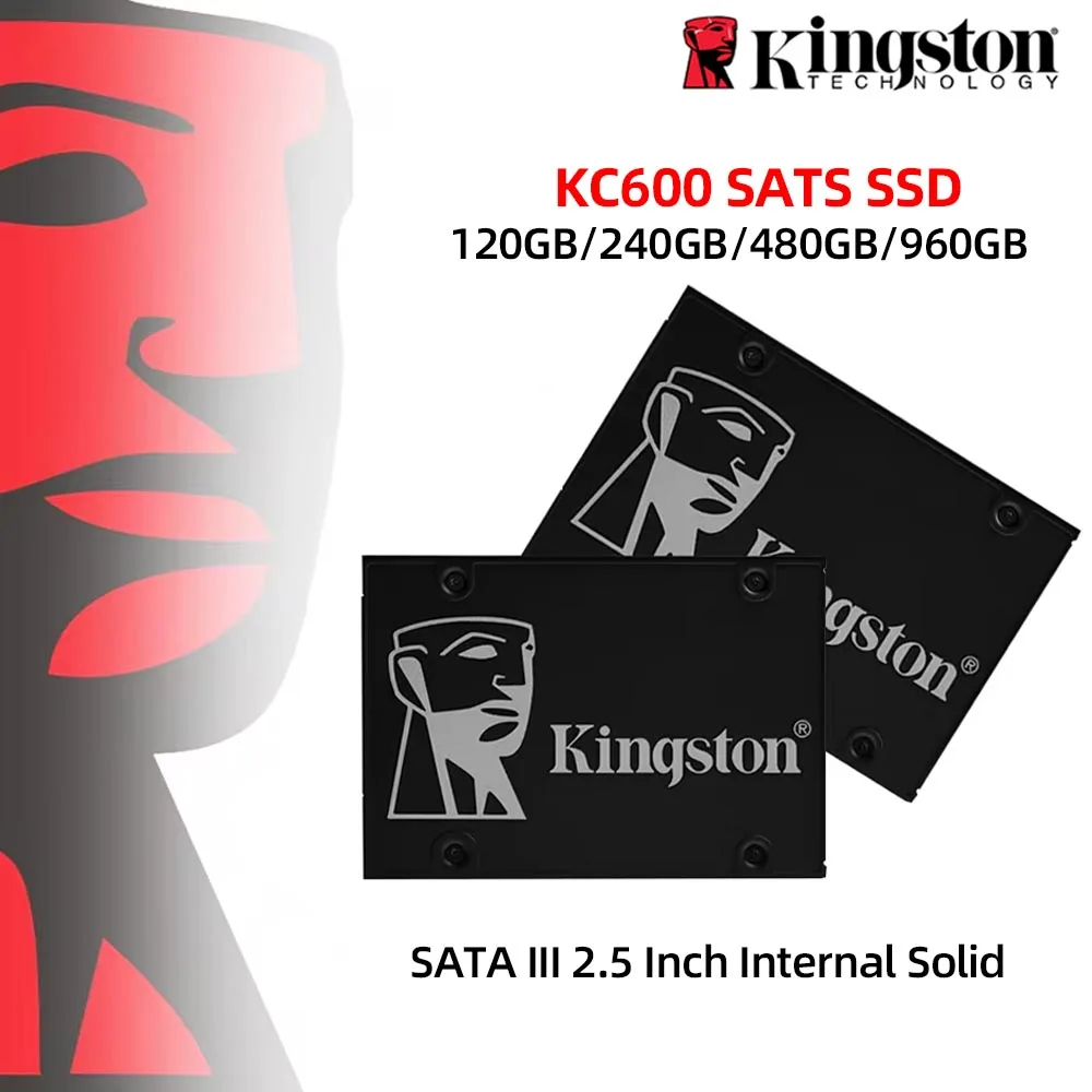 Kingston KC600 SSD 1 TB 256 GB 512 GB 2 TB SATA 3 2,5 Zoll Internes Solid-State-Laufwerk HDD Festplatte HD SSD 1024 GB Desktop-Laptop-PC Image