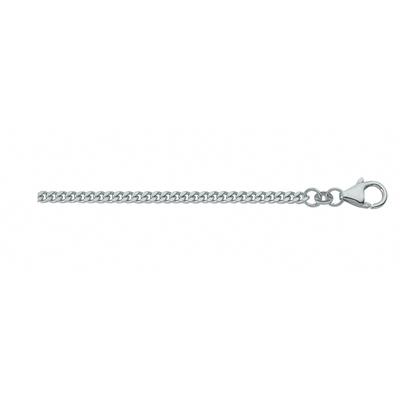 Goldkette ADELIA´S "585 Weißgold Flach Panzer Halskette Ø 1,4 mm" Gr. 38, silber, Halsketten, Damen, 38, Weißgold 585, Weißgoldschmuck für Damen